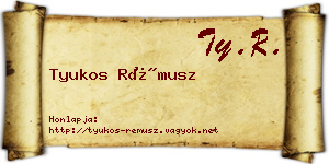 Tyukos Rémusz névjegykártya